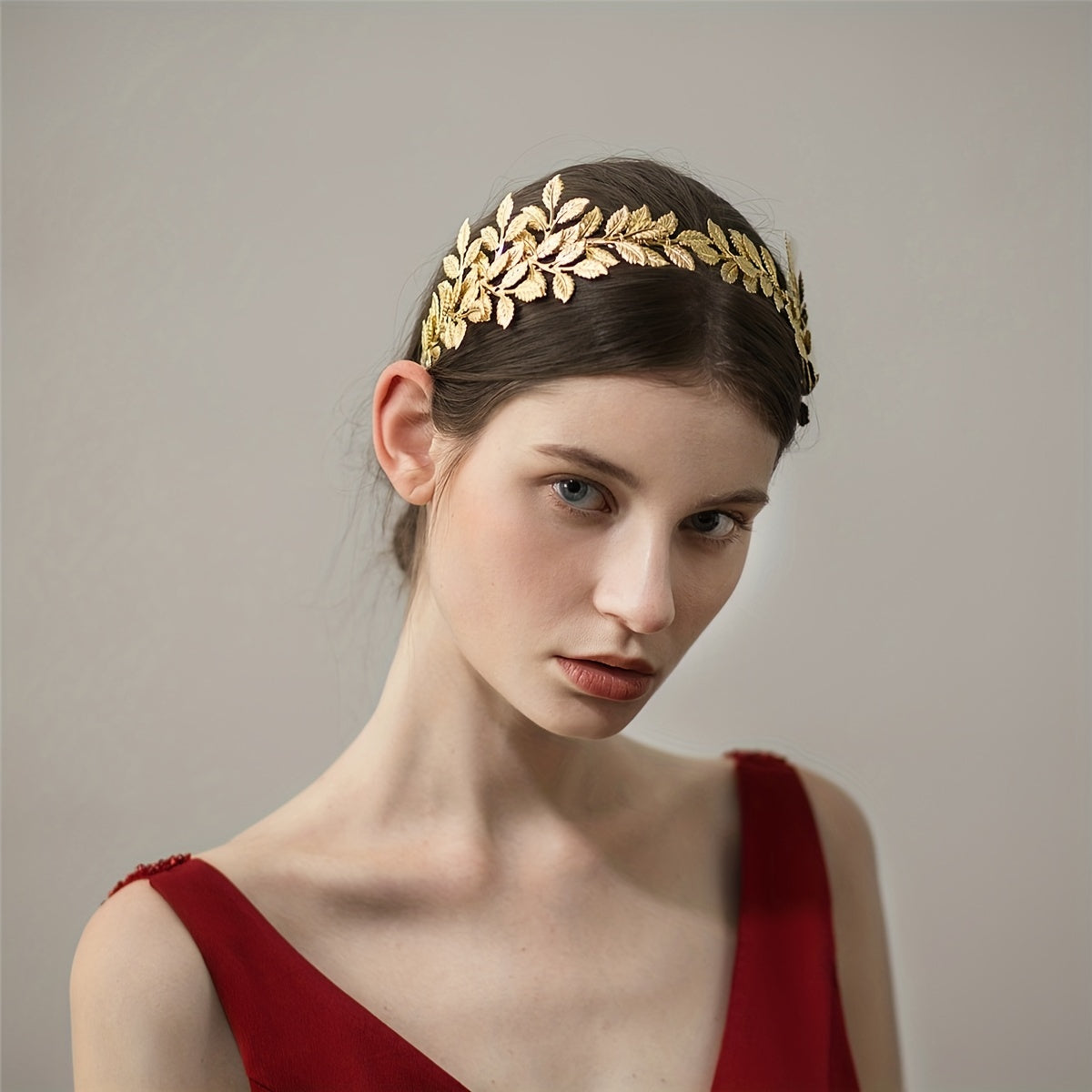 Baroque Style Leaf Shape Headband Golden Retro Head Hoop Women's Hair Accessorie