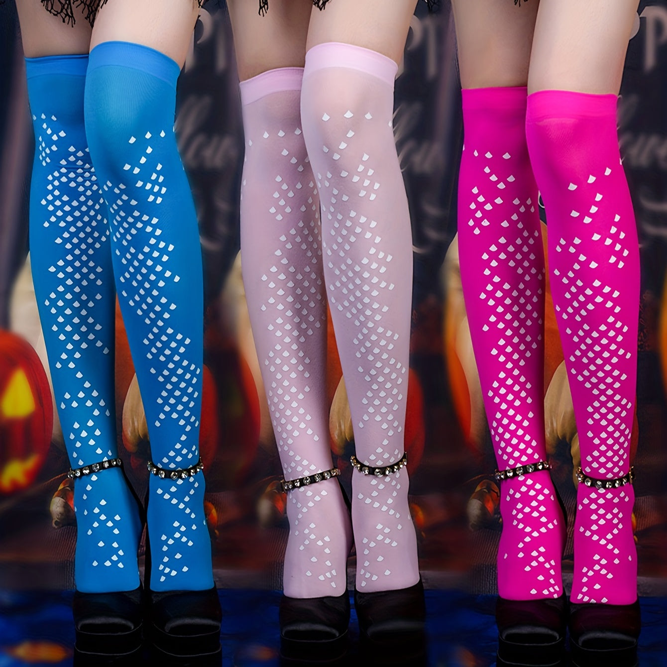 Argyle Pattern Over The Knee Socks Y2K Style Women's Stockings