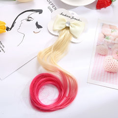 Girls Bow Gradient Wig Hair Hair Clips Decorative Hair Accessories