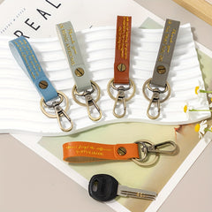 5pcs Retro PU Leather Keychain for Car Keys Backpacks Wallets