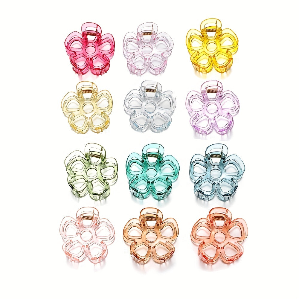 12pcs Transparent Hair Claw Mini Hair Clip Shark Claw Style Hair Accessory
