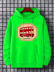 London Double decker Bus Print Hoodie For Men