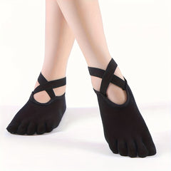 Criss Cross Cut Out Toe Socks Pilates Sports Socks Women's Stockings