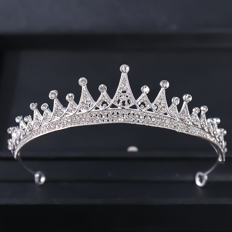 Golden Stunning Crystal Wedding Tiara Vintage Bridal Crown Stone Wedding Crown
