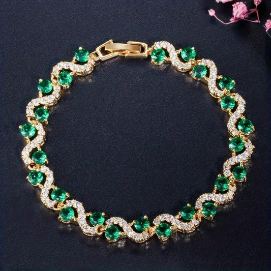 Colorful Zircon Chain Bracelet - Men's Gift for Women