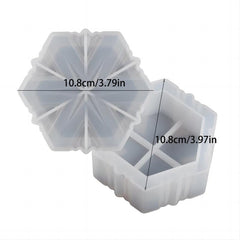 Snowflake Box Resin Mold with Lid Jewelry Jar Silicone Mold DIY Candy