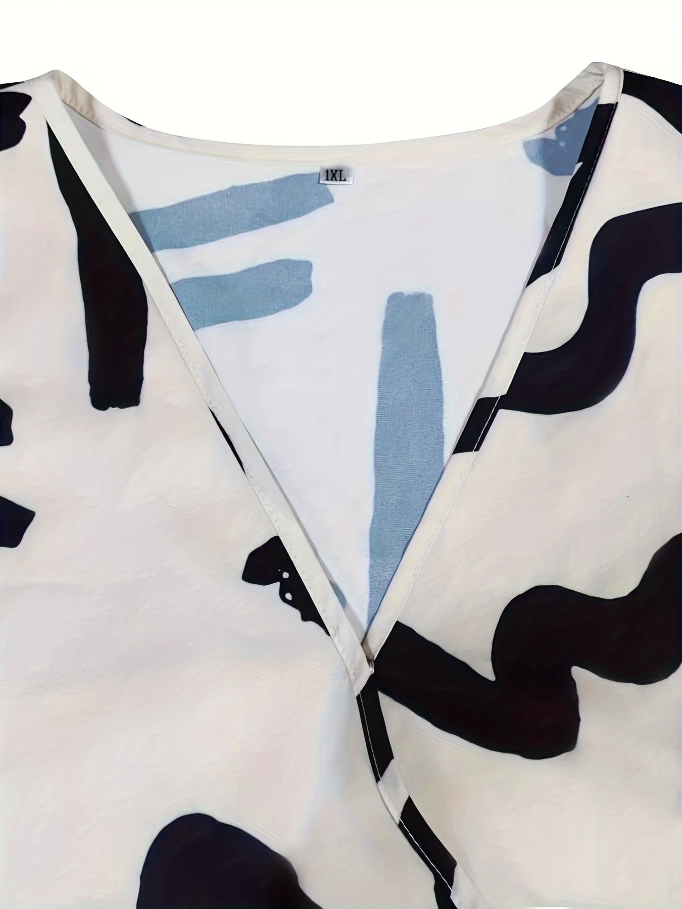 Graffiti Print Short Sleeve Surplice Neck Romper