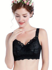 Floral Lace Full Coverage Bras Comfy & Breathable Intimates Bra