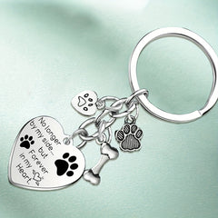 Dog Memorial Keychain Paw Prints Charm Sympathy Gift