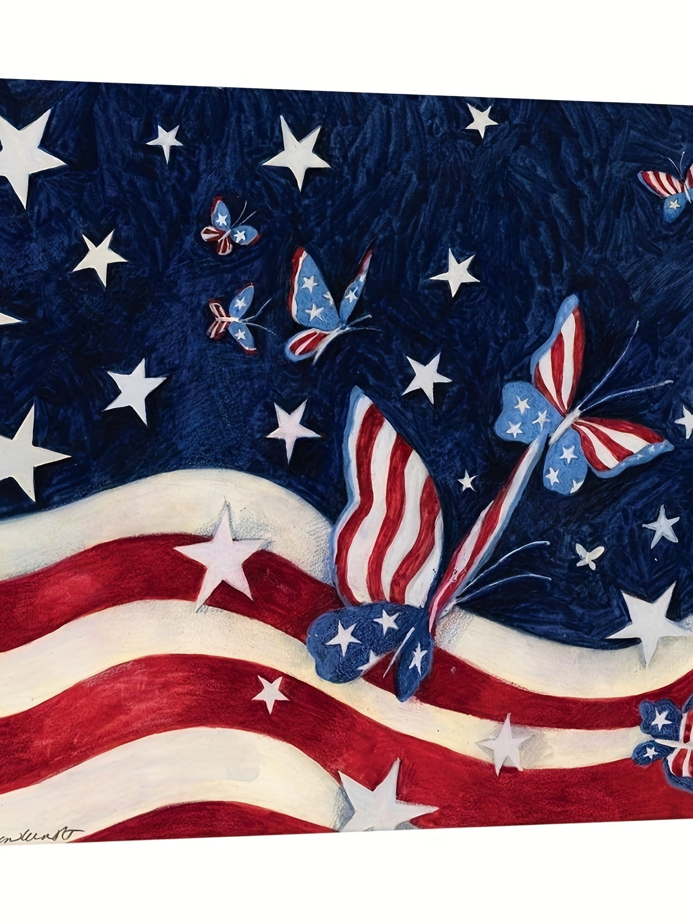 American Flag & Butterfly Print Tank Top