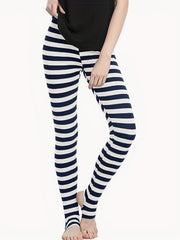 Striped High Waist Leggings Casual Every Stretchy Leggings Women's Clothing