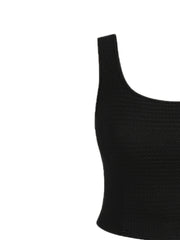 Solid Round Neck Tank Top & Drawstring Elastic Shorts Set