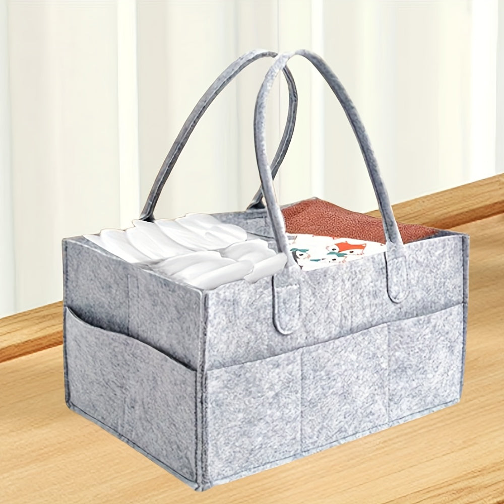 Large Capacity Foldable Diaper Organizer Bag with Handles