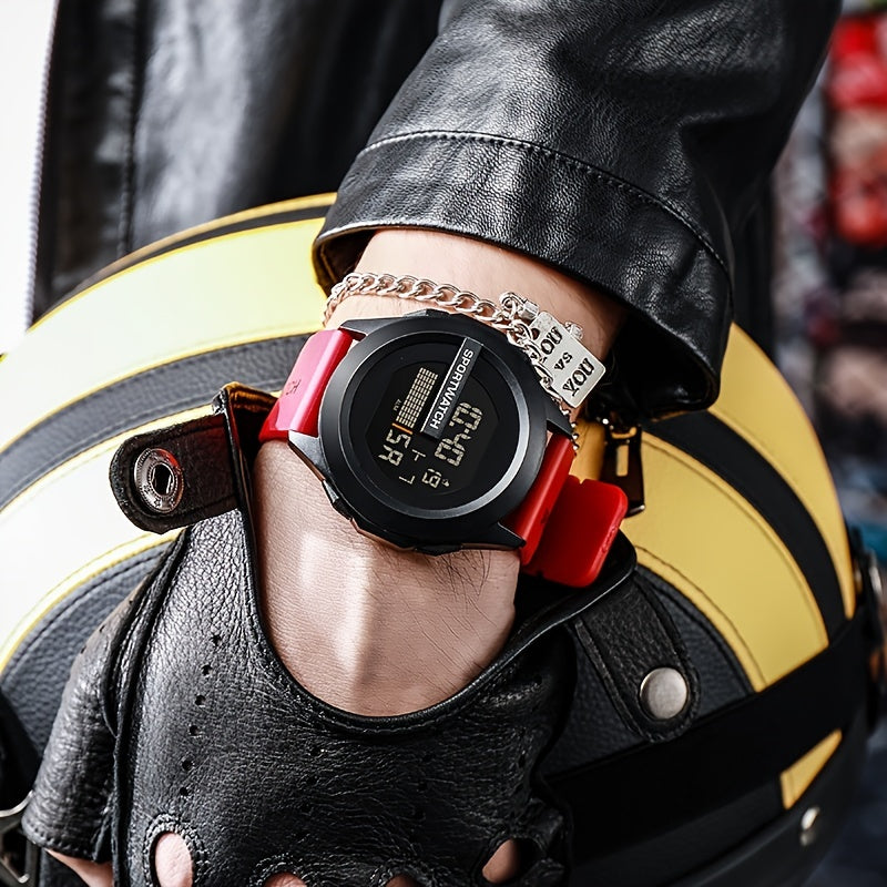Men's Digital Sports Watch with Rubber Strap