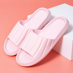 Women's Solid Pillow Slides Non-slip Indoor Shoes