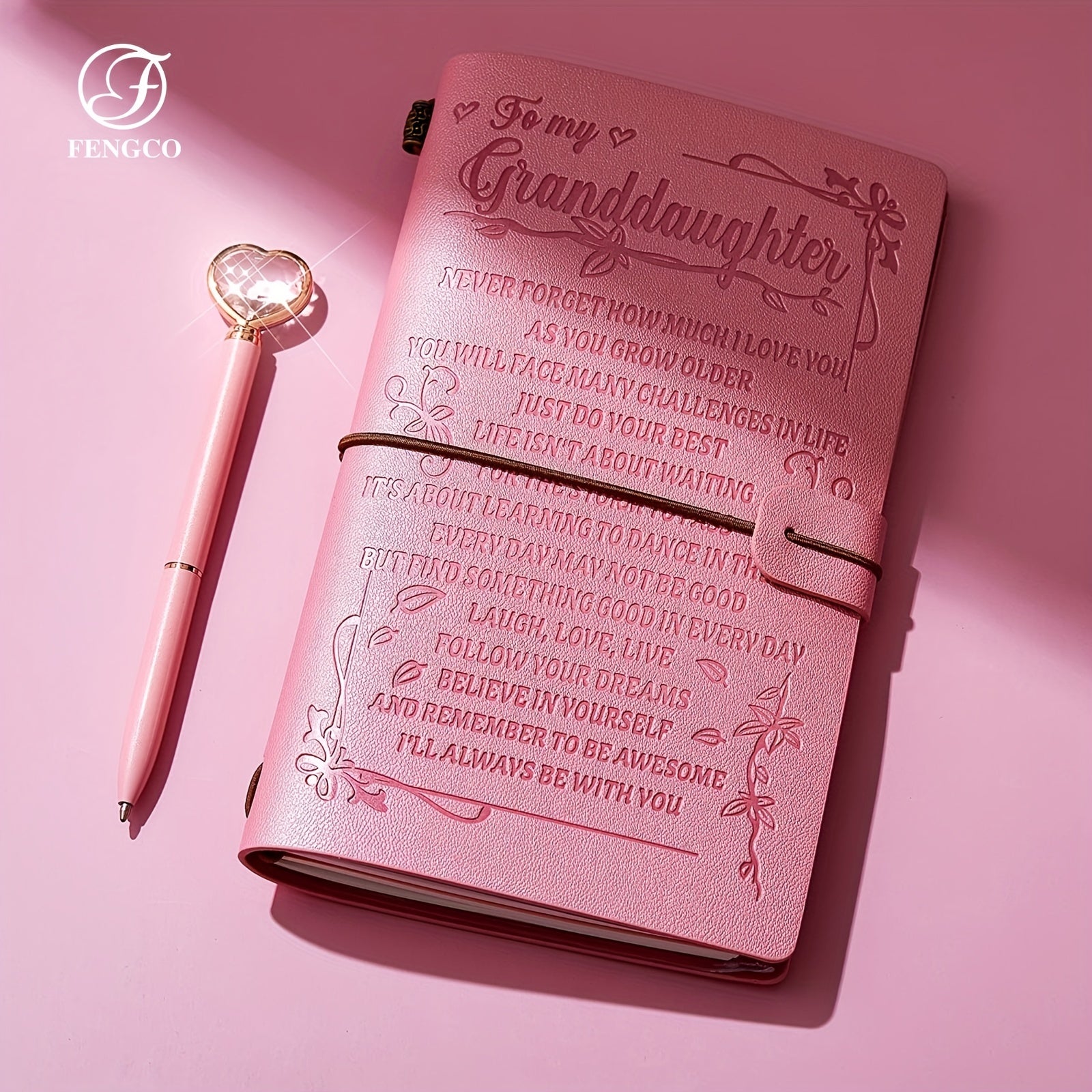 A6 Pink Granddaughter Diary Heart Pen Set