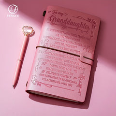 A6 Pink Granddaughter Diary Heart Pen Set