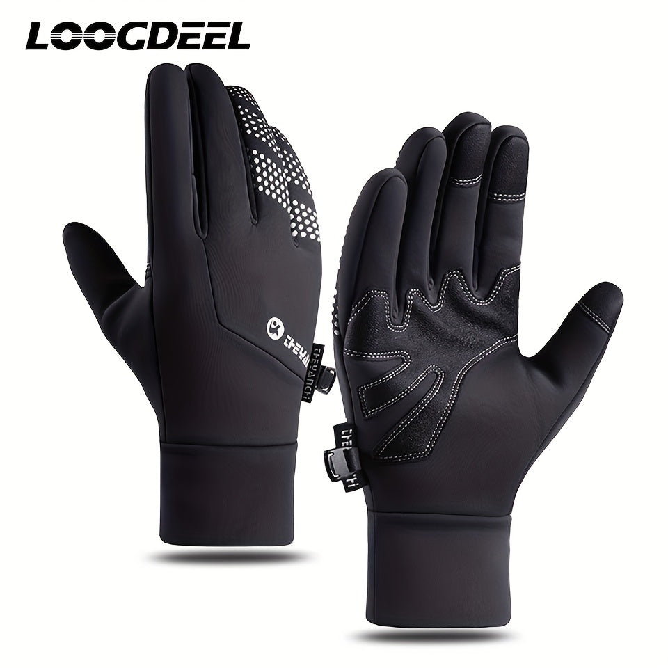 Winter Waterproof Touch Screen Gloves Warm Velvet Thickened Fishing Cycling Glov
