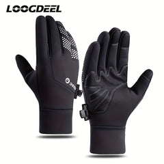 Winter Waterproof Touch Screen Gloves Warm Velvet Thickened Fishing Cycling Glov
