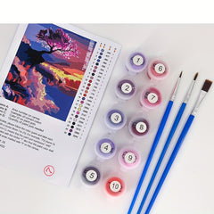 Adult Flower Paint By Numbers Pink 15 7x23 6 Inches DIY Kit