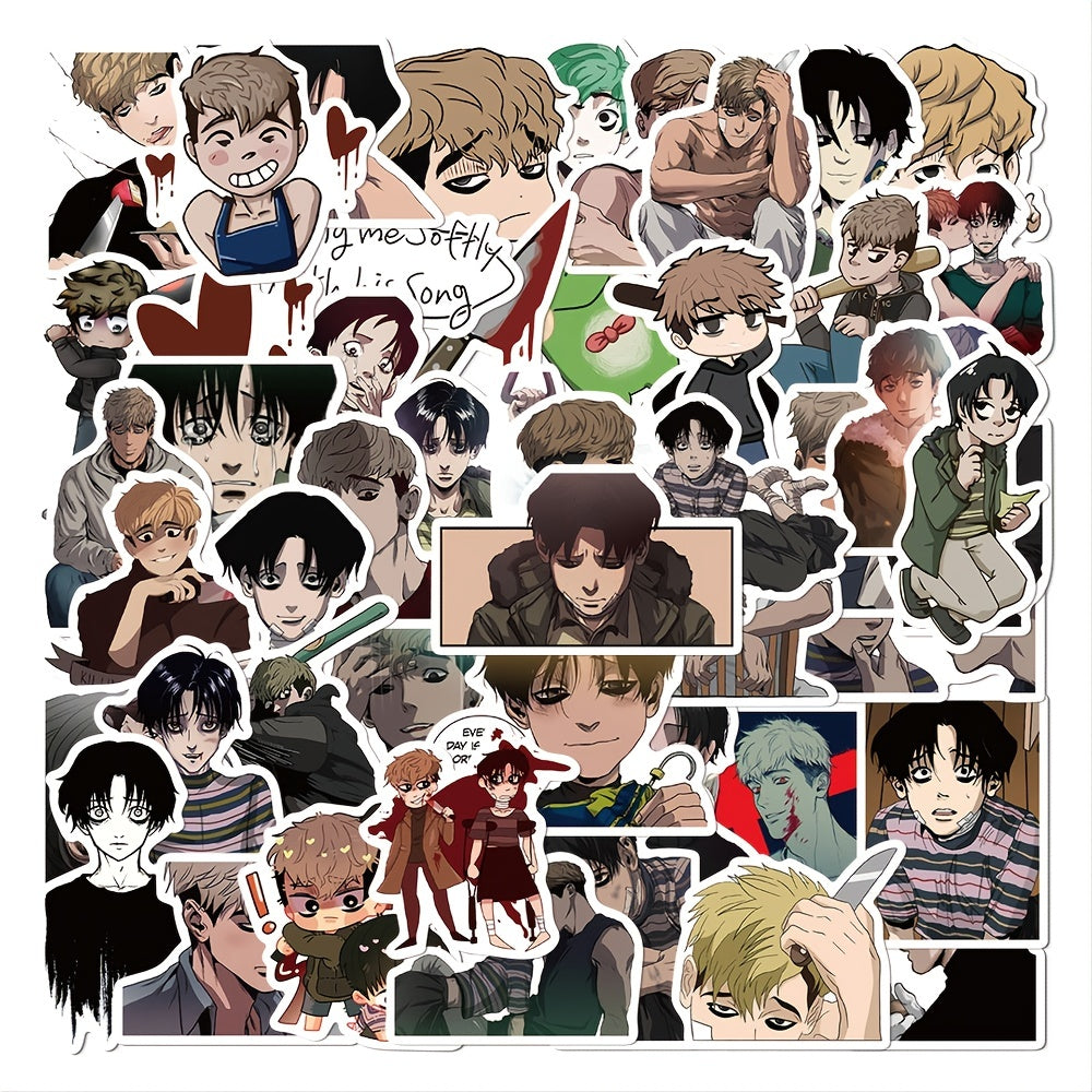 50 Anime Killing Stalking Doodle Stickers Waterproof DIY Creative Toys