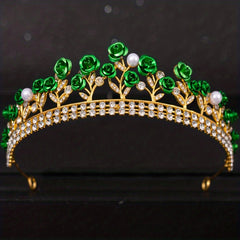 Faux Pearl Rhinestone Tiara Wedding Hair Accessory