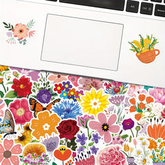 100pcs Flower Stickers Waterproof Vsco Stickers Pack
