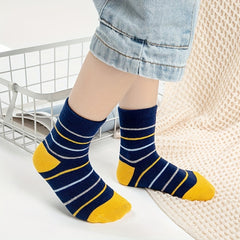 Boys Kids Casual Striped Socks Breathable Crew Socks