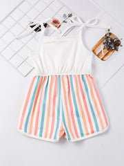 Toddler Girls WILD LIKE MY CURLS Stripe Cami Rompers
