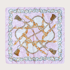 Chain Tassel Print Square Scarf Women Neckerchief Sunscreen Headwrap