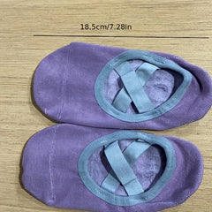 Women's Non Slip Yoga Socks Cross Strap Sports Socks with Extra Grips