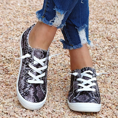 Women's Snake Pattern Flat Shoes Lightweight and Comfortable