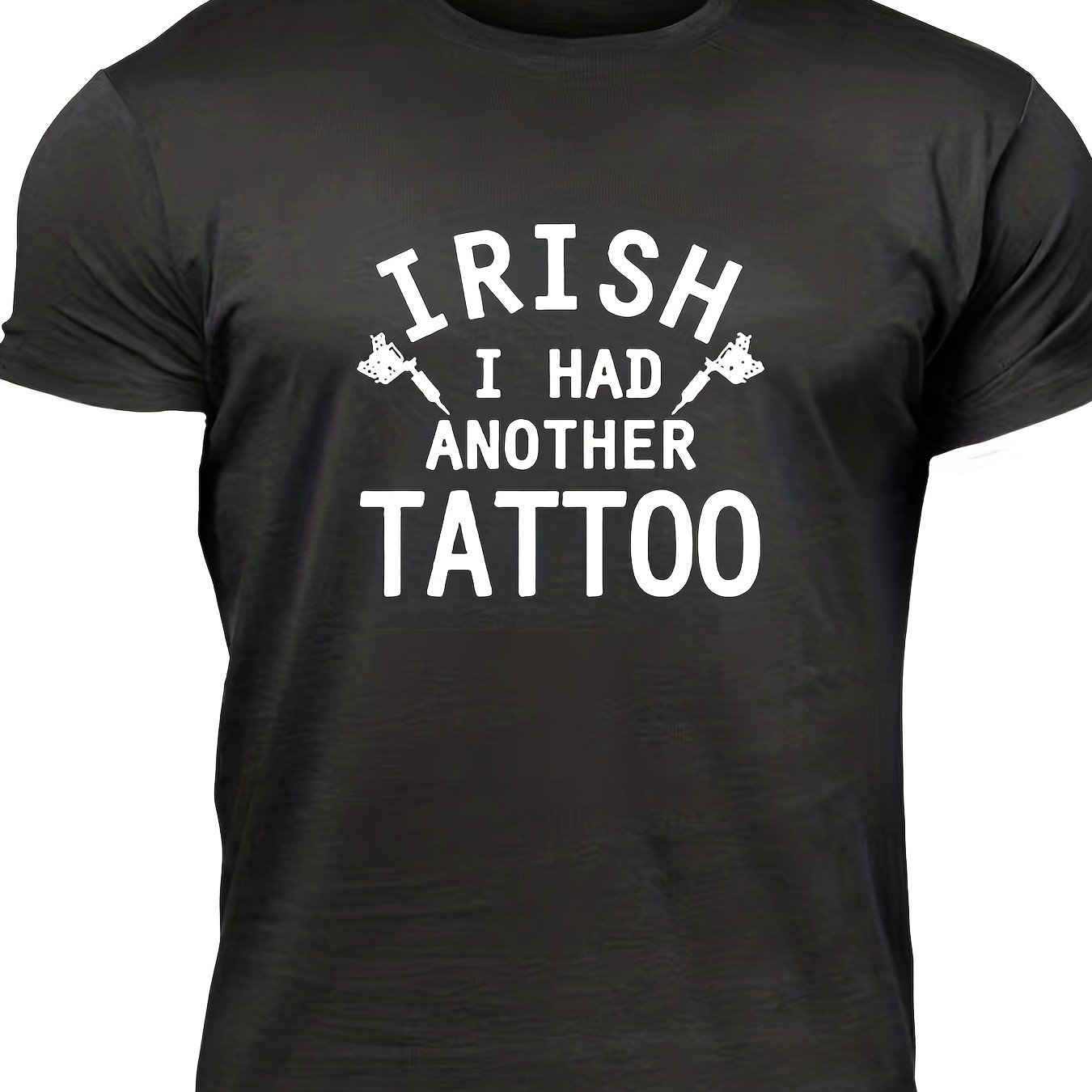 Men's Tattoo Print T shirt Casual Stretch Tee