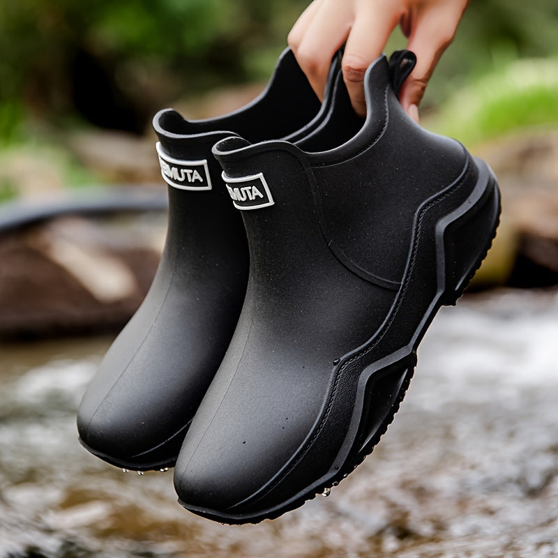 Short Tube Women's Rain Boots Waterproof Non slip Warm Fishing Work Water Boots