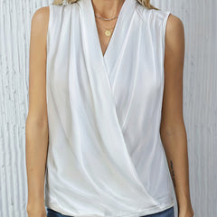 Ruched Surplice Neck Tank Top Sleeveless
