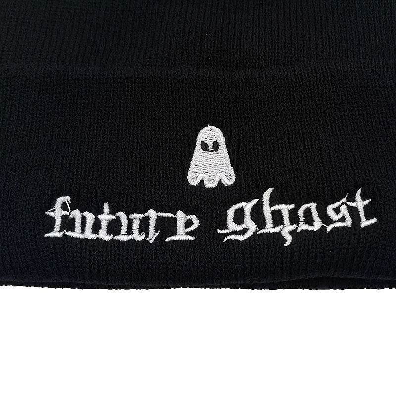 Embroidered Cotton Beanie Letter Print Warm Hat