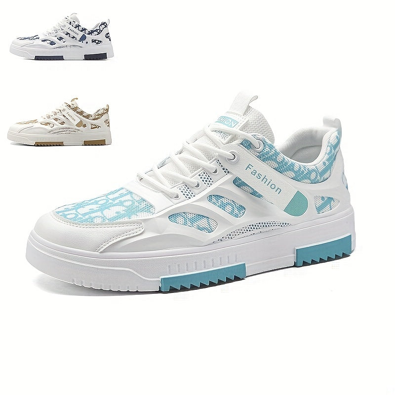 Men's Lace-Up Mesh Skate Shoes with Good Grip