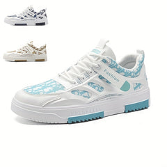 Men's Lace-Up Mesh Skate Shoes with Good Grip