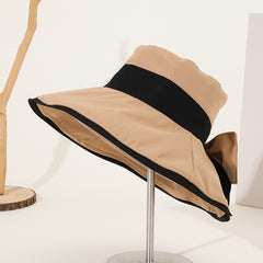 Women's Block Bow Bucket Hat Basin Hat