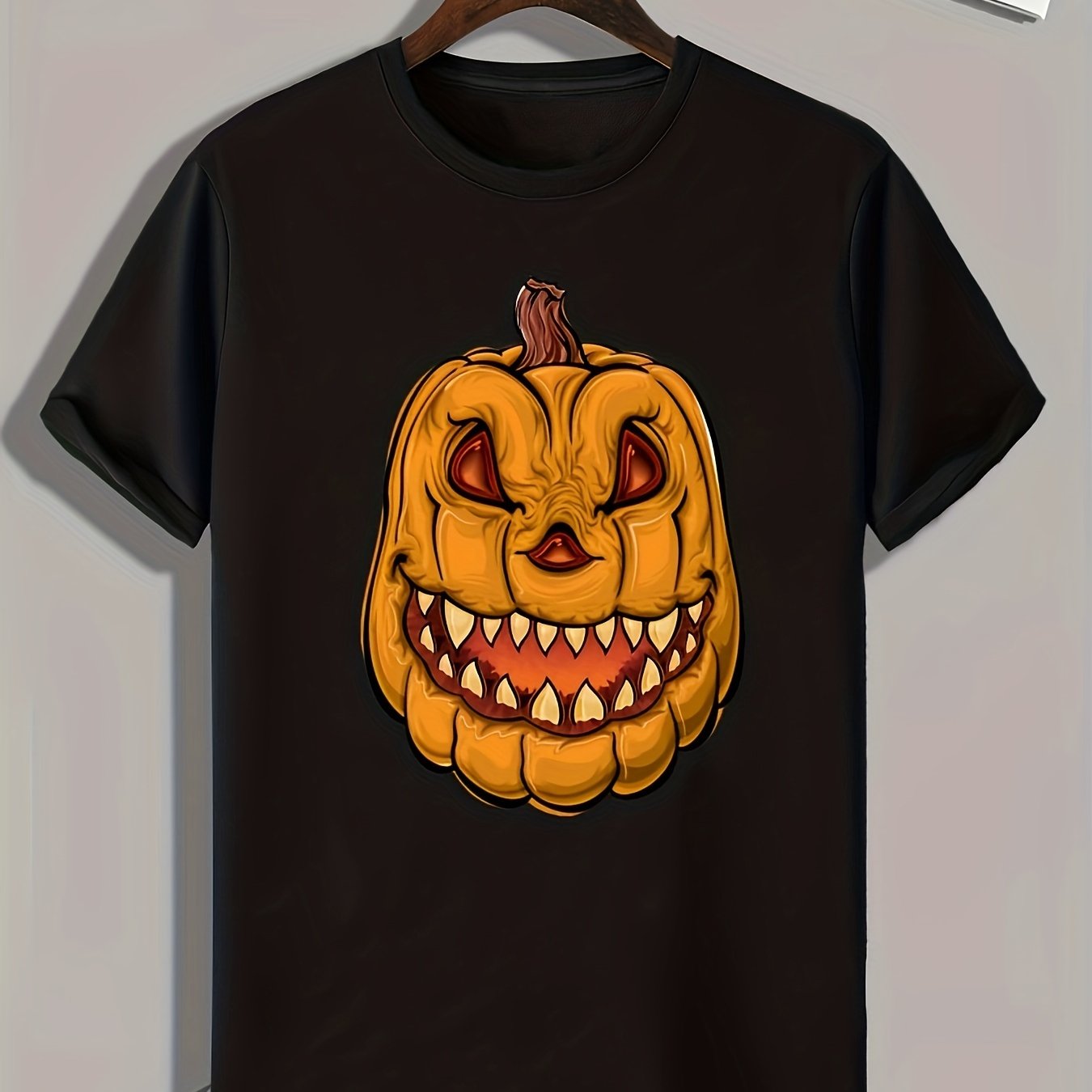 Jack O Lantern Print Men's Graphic T-shirt for Summer
