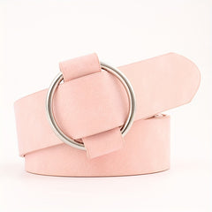 Smooth Buckle Circle Wide Leather Belt for Girls Children
