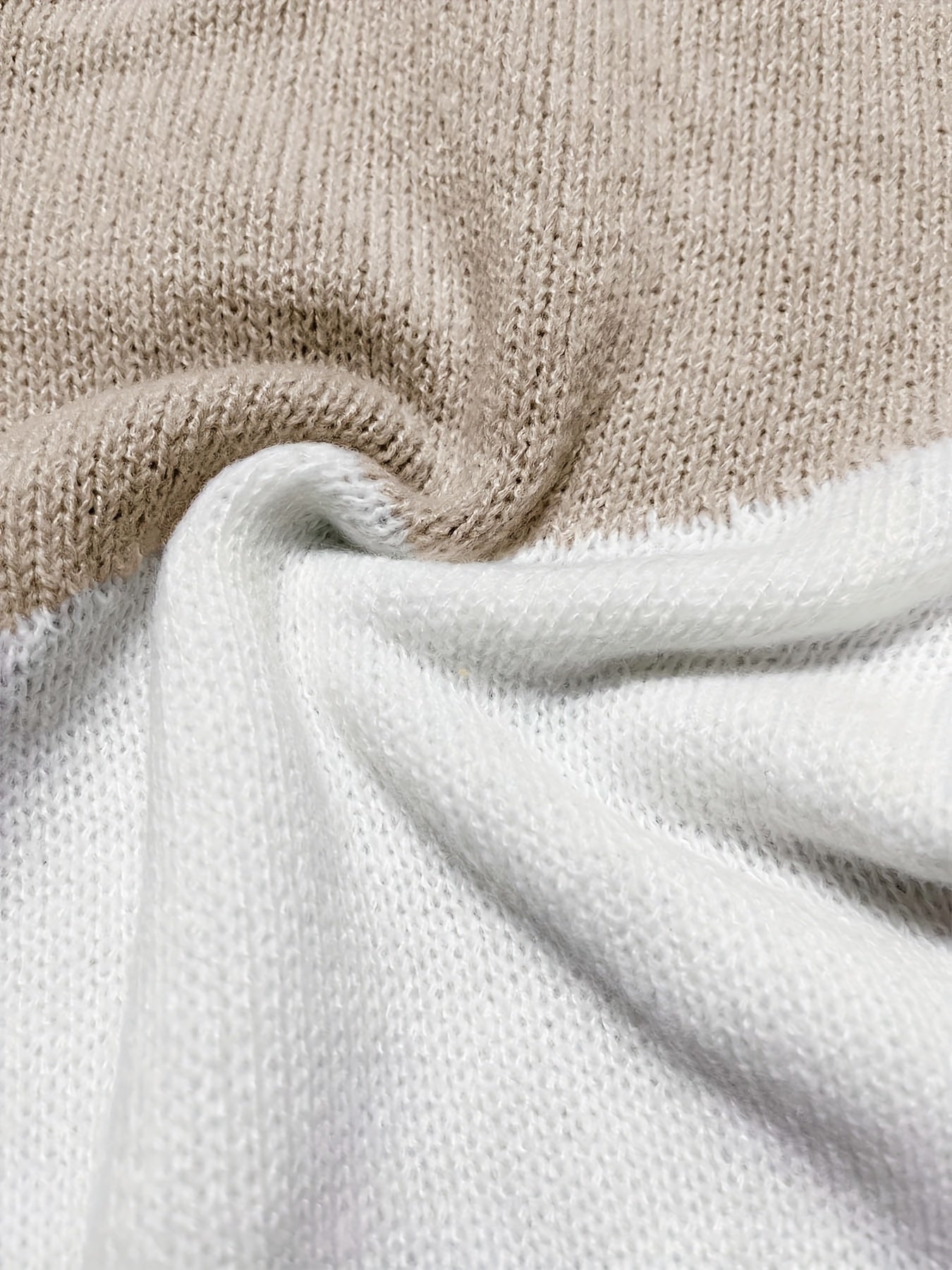 Colorblock V Neck Sweater Long Sleeve Casual Jumper