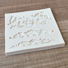 Baroque Scroll Chocolate Mold for Cake Decorating DIY Baking Kitchen Gadgets