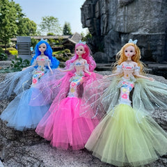 Classic Mermaid Doll Colorful Hair, Glittering Outfit Toy