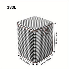 Large Capacity Houndstooth Clothes Storage Bag Dustproof Blanket Handles