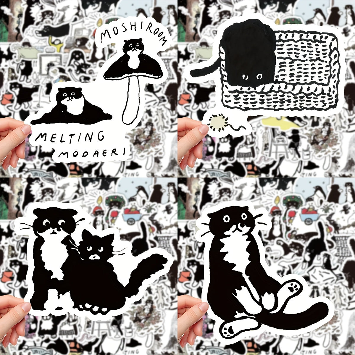 60pcs Cartoon Kitten Series Stickers for Laptop Helmets Water Cup Decoration