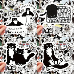 60pcs Cartoon Kitten Series Stickers for Laptop Helmets Water Cup Decoration