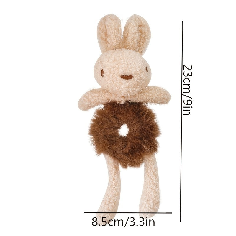 2pcs Girls Plush Rabbit Hair Tie Hair Ring Scrunchie Hair Accessories