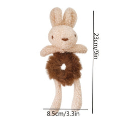 2pcs Girls Plush Rabbit Hair Tie Hair Ring Scrunchie Hair Accessories