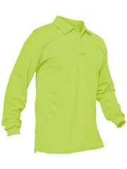 Sun Block Golf Polo Shirts Men's Casual V Neck Pullover Long Sleeves